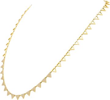 Triangle Neckalce in 18k yellow gold with Natural diamonds pave