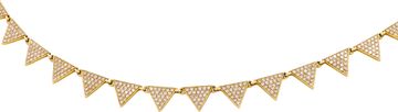 Triangle Neckalce in 18k yellow gold with Natural diamonds pave