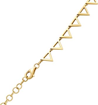 Triangle Neckalce in 18k yellow gold with Natural diamonds pave