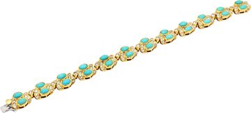 Turquoise and diamond bracelet in 18K yellow gold
