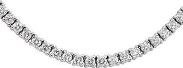 Two Tone 14k Gold Semi Tennis Diamond Paperclip Chain Necklace