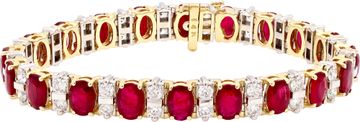 Two-Tone Ruby and Diamond bracelet in 14k white and yellow gold