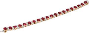 Two-Tone Ruby and Diamond bracelet in 14k white and yellow gold