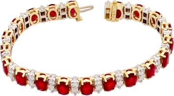 Two-Tone Ruby and Diamond bracelet in 14k white and yellow gold