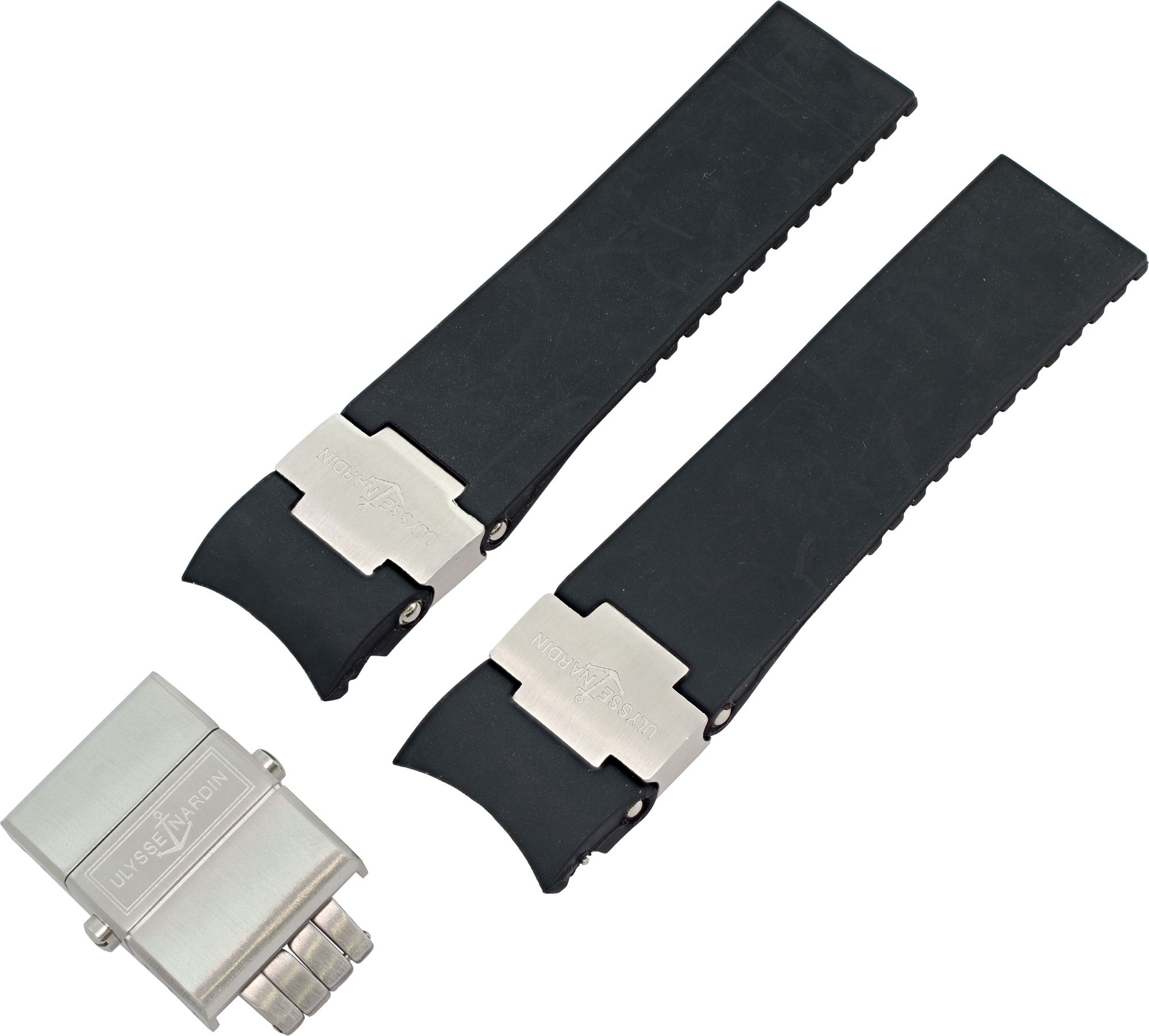 Ulysse Nardin 純正バックル　部品未使用 ulysse_nardin_black_rubber_str