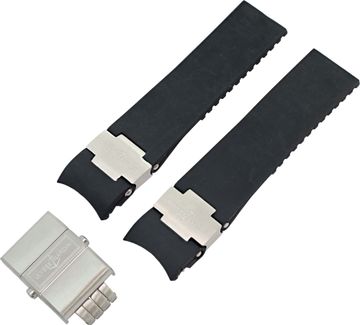 Ulysse Nardin black rubber strap 22mm x 20mm with deployment buckle