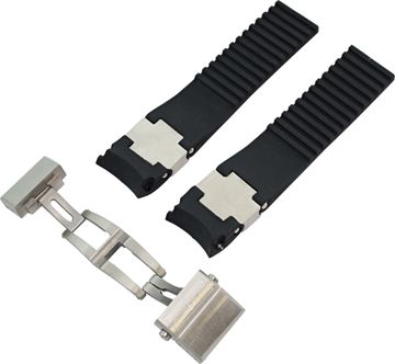 Ulysse Nardin black rubber strap 22mm x 20mm with deployment buckle