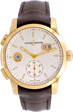 Ulysse Nardin Dual Time 3346-126/91 18k rose gold 42mm auto watch