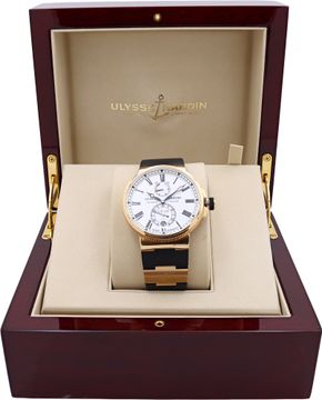 Ulysse Nardin Marine 1186-122/40 18k rose gold 45mm auto watch