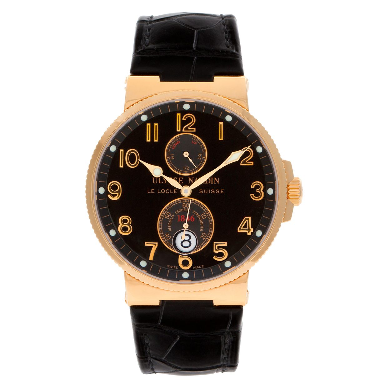Preowned Ulysse Nardin Maxi Marine 266-66/62 18k rose gold