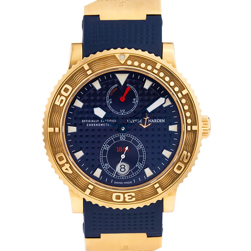 Pre-owned Ulysse Nardin Maxi Marine 266-51 18k rose gold |