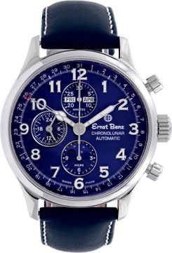 Unused Ernst Benz Chronolunar "Office Blue" 44mm GC40386 Mens Watch Collection