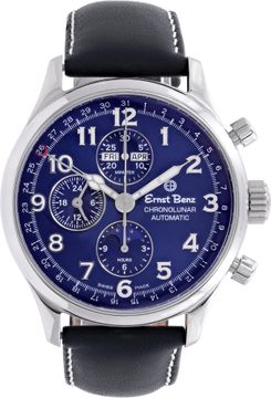 Unused Ernst Benz Chronolunar "Office Blue" 44mm GC40386 Mens Watch Collection