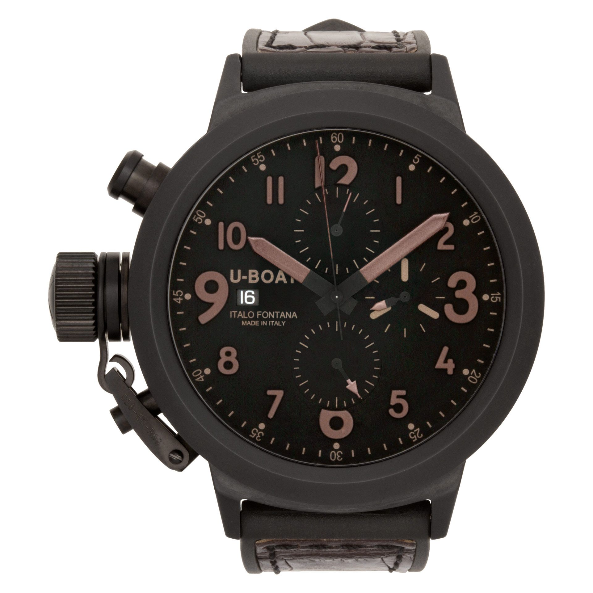 【U-BOAT】Flightdeck Black U-Boat Flightdeck U-7750/50 Ceramic Black dial W521653 | Gray & Sons