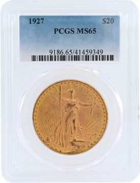 US $20 Saint-Gaudens Double Eagle gold coin from 1927. PCGS MS65. US $20 Saint-Gaudens Double Eagle gold coin from 1927. PCGS MS65. Jewelry Collection