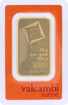Valcambi Suisse 50 gram gold bullion bar Jewelry Collection
