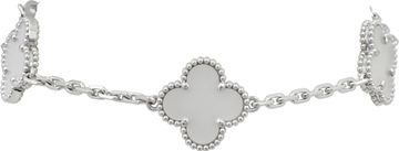 Van Cleef & Arpels bracelet Vintage Alhambra bracelet, 5 motifs in 18k white gold white mother of pearl