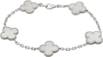 Van Cleef & Arpels bracelet Vintage Alhambra bracelet, 5 motifs in 18k white gold white mother of pearl Van Cleef & Arpels bracelet Vintage Alhambra bracelet, 5 motifs in 18k white gold white mother of pearl Bracelet Collection