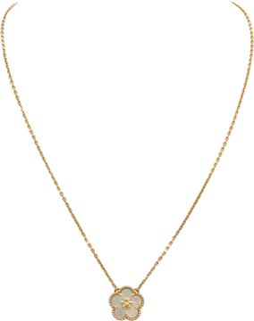 Van Cleef & Arpels Lucky Spring Pendant , Plum Blossom. Rose Gold, White Mother of Pearl Van Cleef & Arpels Lucky Spring Pendant , Plum Blossom. Rose Gold, White Mother of Pearl Necklace Collection
