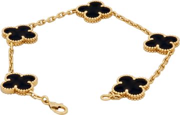Van Cleef And Arpels Onyx Alhambra bracelet 18k yellow gold