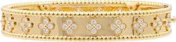 Van Cleef & Arpels Perlee diamond clover bracelet in 18k yellow gold