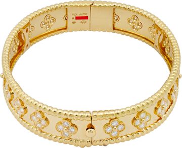 Van Cleef & Arpels Perlee diamond clover bracelet in 18k yellow gold