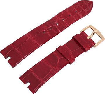 Van Cleef & Arpels Red Alligator Strap with 18k yellow gold buckle (19mm x 16mm) Watch Strap Collection
