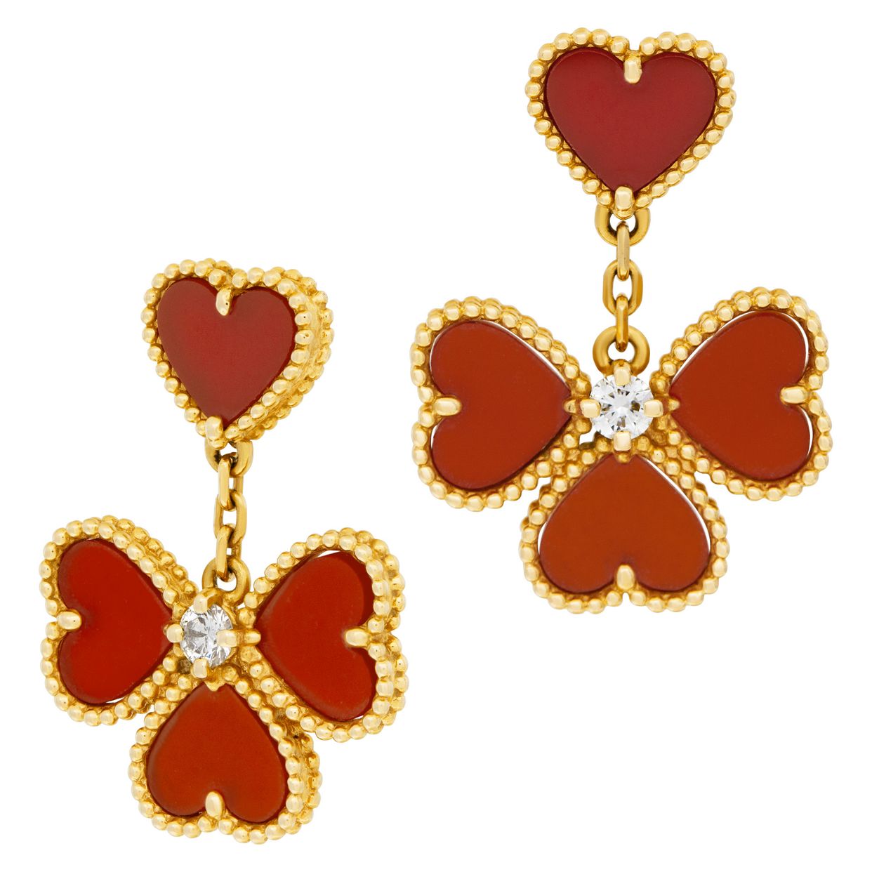 VanCleef&Arpels☆ Sweet Alhambra YG x Cornaline_パリ発 COLLIER CORNALINE, 