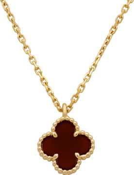 Van Cleef & Arpels Sweet Alhambra pendant Red Carnelian Necklace Collection