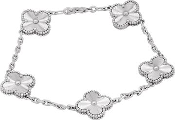 Van Cleef & Arpels Vintage Alhambra Bracelet 5 Motifs 18k white gold. Van Cleef & Arpels Vintage Alhambra Bracelet 5 Motifs 18k white gold. Bracelet Collection