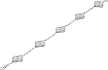 Van Cleef & Arpels Vintage Alhambra  Bracelet 5 Motifs 18k white gold.