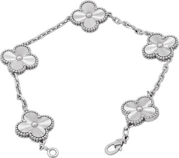 Van Cleef & Arpels Vintage Alhambra  Bracelet 5 Motifs 18k white gold.