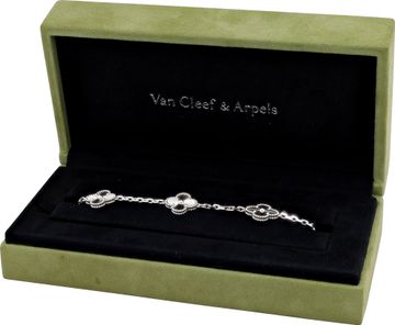 Van Cleef & Arpels Vintage Alhambra  Bracelet 5 Motifs 18k white gold.
