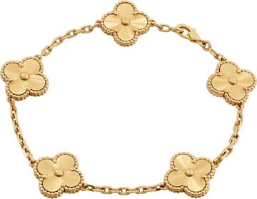 Van Cleef & Arpels Vintage Alhambra bracelet 5 motifs 18k yellow gold
