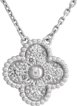 Van Cleef & Arpels Vintage Alhambra diamond pendant in 18k white gold