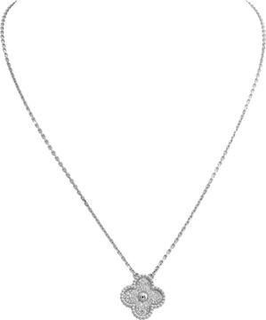 Van Cleef & Arpels Vintage Alhambra diamond pendant in 18k white gold