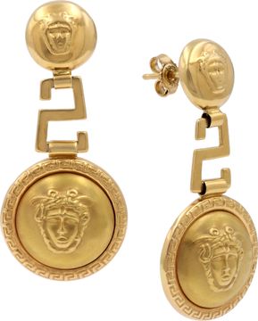 Versace inspired Medusa drop earrings in 18k yellow gold Earring Collection
