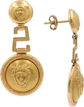 Versace inspired Medusa drop earrings in 18k yellow gold