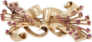 Vintage Ruby Brooch/Pin in 14k yellow gold Jewelry Collection