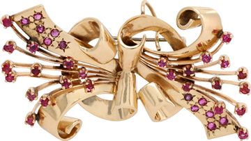 Vintage Ruby Brooch/Pin in 14k yellow gold