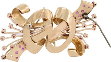Vintage Ruby Brooch/Pin in 14k yellow gold