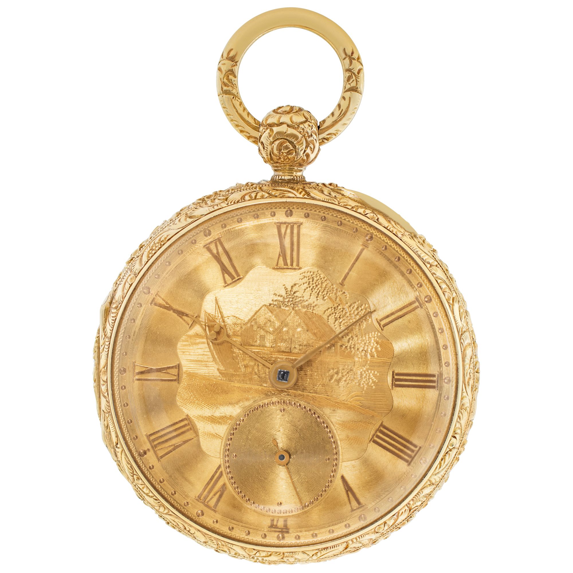 Pre-owned Robinson pocket watch 18k 46mm Manual Gray Sons