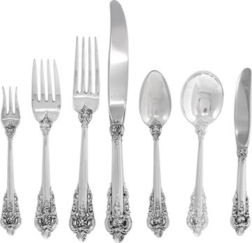 Wallace Grand Baroque Sterling Silver Flatware set - 99 total pieces Sterling Silver Collection