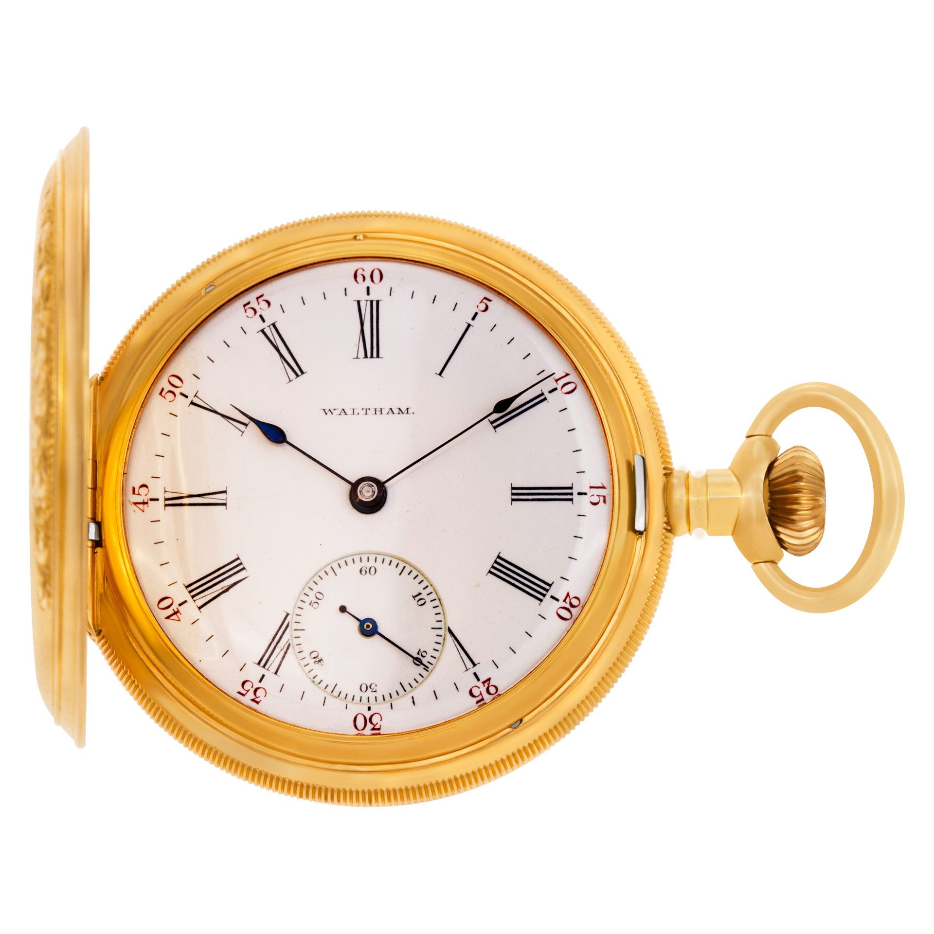 Preowned Waltham pocket watch 223091 14k white porcelain |