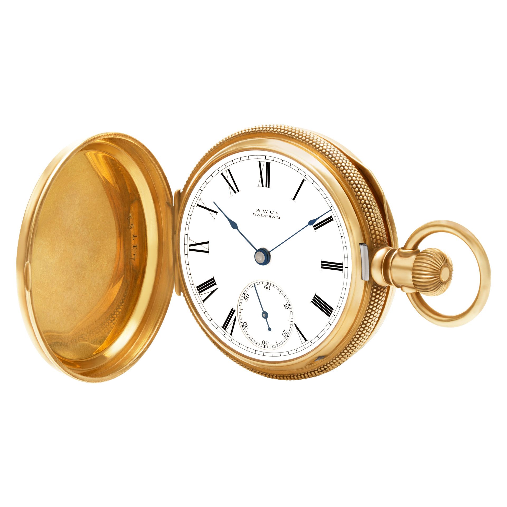 Used Waltham Pocket Watch 1877 14k White dial 53mm Manual