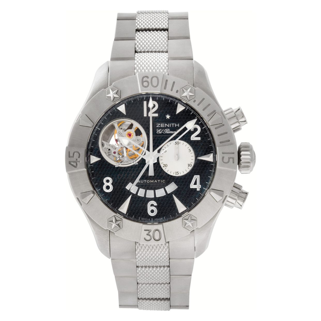 Pre-owned Zenith El Primero 03.0526.4021 Stainless Steel Black